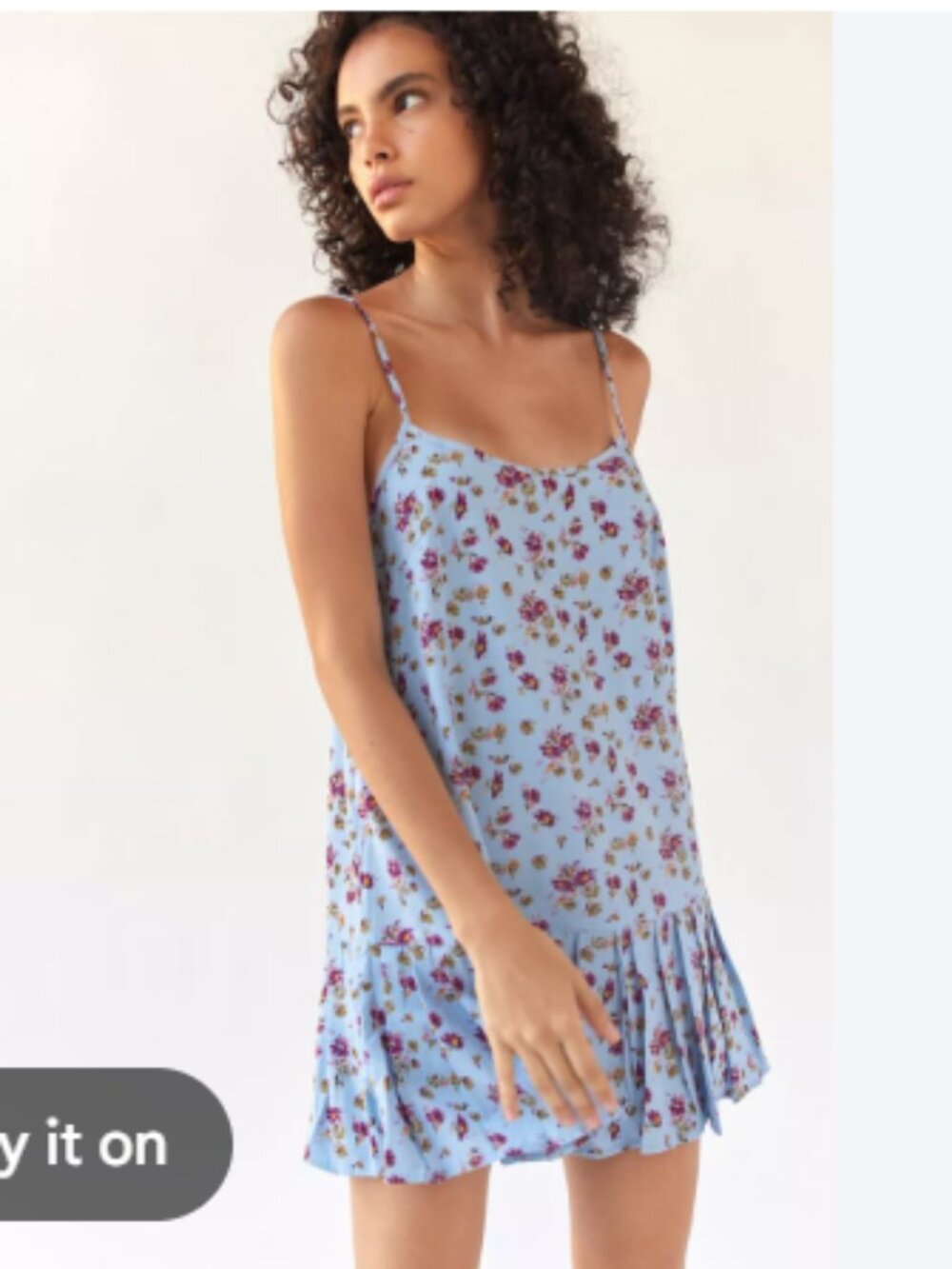 UO Urban Outfitters Blue Floral Camille Mini Dress Size Medium